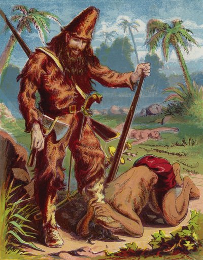 Illustratie voor Robinson Crusoe door American School
